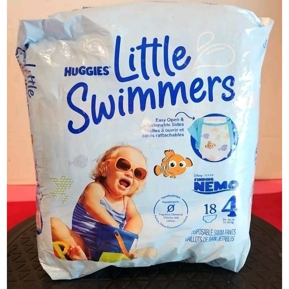 Huggies Little Swimmers Disposable Swim Diapers, SIZE 4 Medium (24-34 Lbs) 18 Ct - Picture 2 of 6